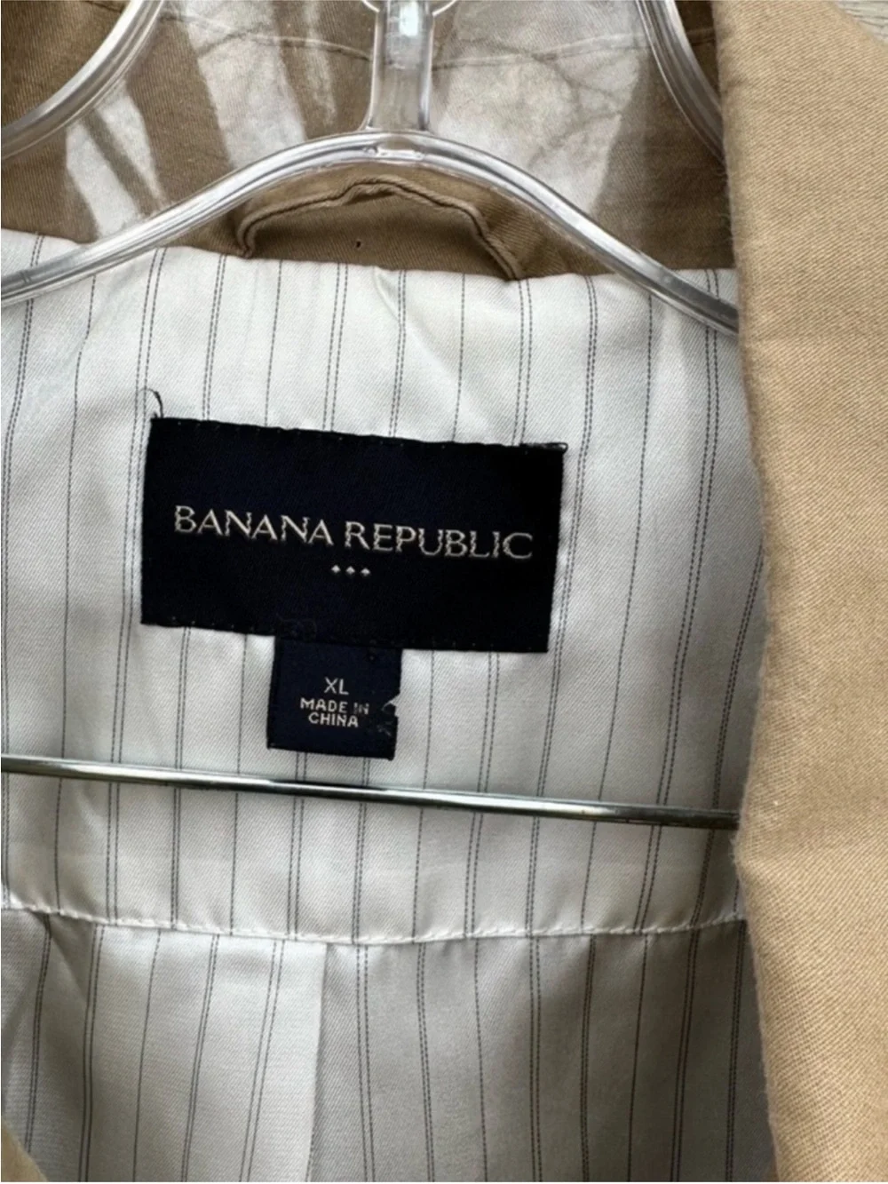 Banana Republic khaki trench coat jacket men’s XL